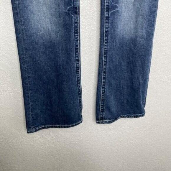 Maurices Womens Jeans Size 30 Premium Denim Blue Dark Wash Bootcut Embroidered - Picture 8 of 14